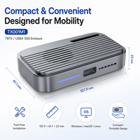علبة تخزين M.2 NVMe SSD بتقنية Thunderbolt 5/USB4، سرعة 80 جيجابت في الثانية، PCIe Gen4x4، تبريد ذكي بالمروحة، بدون أدوات، سعة قصوى 8 تيرابايت، لـ 22-80 قرص SSD
