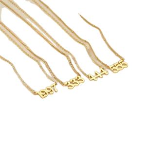 Pendentif numéro d'ange numéro chanceux, protection gardien en acier inoxydable numéro <span class=keywords><strong>secret</strong></span> collier année de naissance personnalisé pour les femmes - Product Image 1