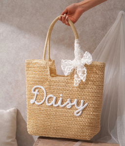 Personalized Straw Beach <strong>Bag</strong> Bachelorette <strong>Party</strong> Favors <strong>Girls</strong> Trip <strong>Bag</strong> Handwoven Summer Purse Bridesmaid Gifts Travel Beach <strong>Bag</strong> - Product Image 3
