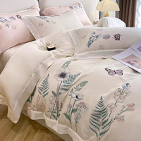 Broderie bambou taie d'oreiller draps drap de lit 100% fibre de bambou bambou housse de couette Lyocell ensemble de literie pour mariage