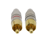 RCA connecteur mâle Non-soudure RCA connecteur adaptateur mâle pour câble Audio prise vidéo CCTV caméra sans soudure noir + rouge