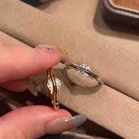 Bague INS tendance en argent sterling S925 avec zircon cubique rotatif, bagues délicates pour femmes, bijoux fins, thème univers, étoile, planète