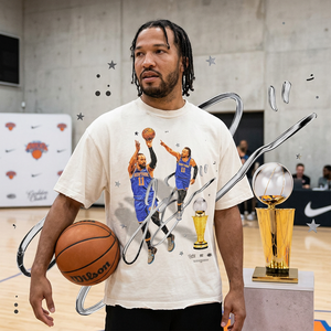 Camiseta de Manga Corta Extra Grande para Hombre, Diseño Estampado de Jugador de Baloncesto, Cuello Alto, Formal, Tejido Sólido, 100% Algodón, Corte Regular - Product Image 6