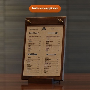 Soporte de menú A4 de madera de nogal macizo, tarjeta de exhibición de madera contrachapada económica de 220V, escritorio económico, composición tipográfica, suministros para restaurante de Hotel - Product Image 3