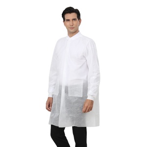 Blouse de <span class=keywords><strong>laboratoire</strong></span> PP non tissée jetable costumes de gommage jetables pour les médecins et les infirmières vêtements sans manches robe de patient - Product Image 6