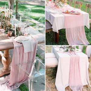 Chemin de table en <span class=keywords><strong>gaze</strong></span> de polyester rose Joho de 3 m pour fêtes, mariages, centres de table et décoration de table - Product Image 2