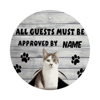 Conception personnalisée de haute qualité acceptée ronde 30CM métal signe chat chien motif plaque d'étain pour décoration murale
