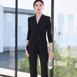 Women's Professional Suit Set Midi Skirt Full Sleeve Elegant Anti-Wrinkle Summer Work Uniform - Product Image 2