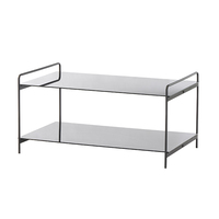 Table basse en verre classique, design français, brillant, luxe, moderne, nordique, table d'appoint, table d'angle