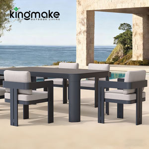 आधुनिक एल्यूमीनियम 10 सीटर बाहरी टेबल और कुर्सियों टिकाऊ धातु आंगन गार्डन फर्नीचर डाइनिंग टेबल सेट - Product Image 6