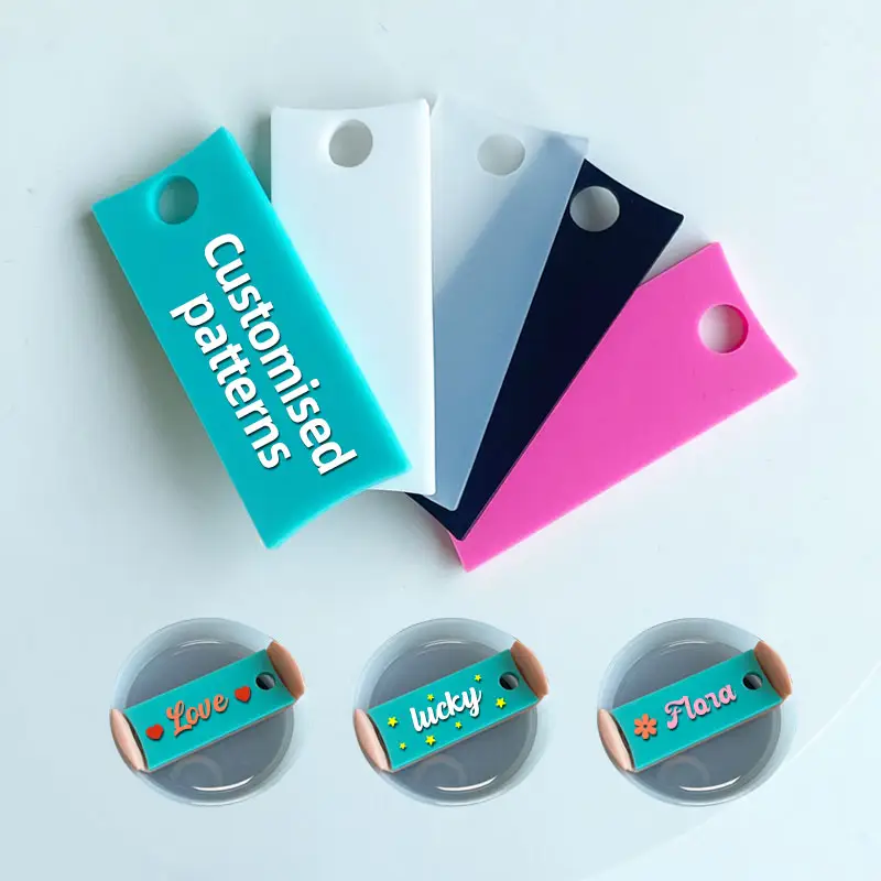 Nuovo Design in Silicone per uso alimentare targhetta con Logo personalizzato Topper per decorazione Tumbler accessori