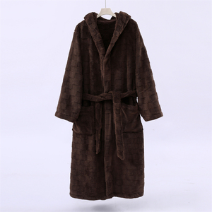 Accappatoio Lungo da Donna Invernale/Primaverile Taglie Forti con Stampa Corallo, Cappuccio, Morbido, Traspirante, Maniche Lunghe, Lavabile in Lavatrice, Lunghezza al Ginocchio - Product Image 3