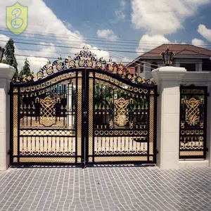 2020 new style main gate designs, steel sliding gate supplier,wrought iron gate