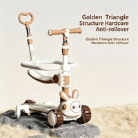 Trottinette pliable écologique en plastique pour enfants, 3 roues lumineuses, siège réglable en hauteur, frein au pied – Jouet d'extérieur pour enfants de 3 à 6 ans
