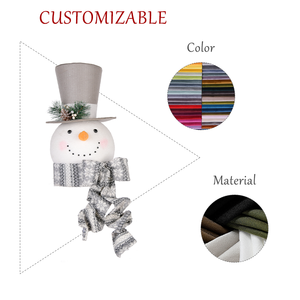 2026 New Light Grey Cute Verspielte Indoor Tree Top Schneemann Kopf Dekoration Bestickte Schneeflocke 14/15 "Weihnachts schmuck - Product Image 5