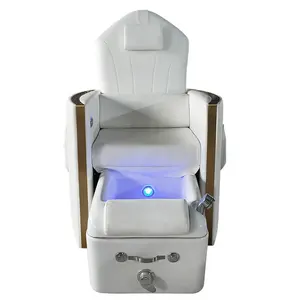 Luxe Silla Gold Frame Pedicure Machine Voet Spa Nagels Massage Led Light Footbath Manicure Pedicure Spa Stoelen Voor Nagelsalon