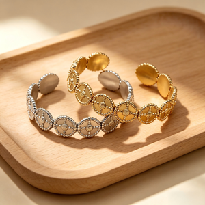 Nueva Pulsera <span class=keywords><strong>de</strong></span> Acero Inoxidable con Forma <span class=keywords><strong>de</strong></span> Sol, Diseño Abierto, Moderna y Personalizada, Resistente al Agua, para Accesorios <span class=keywords><strong>de</strong></span> Mujer - Product Image 2