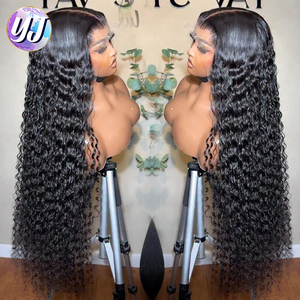 <span class=keywords><strong>Parrucca</strong></span> con Densità 250% 5x5 Gluess, Frontale in Pizzo HD Trasparente 13x4 13x6, Pre-Plucked, Nero Naturale, Onda Profonda, <span class=keywords><strong>Capelli</strong></span> Umani - Product Image 2