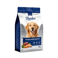 Sacs en plastique de qualité alimentaire pour l'emballage de la nourriture pour chiens, impression personnalisée, fond carré à 8 côtés, 1-5 kg