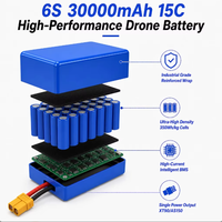 Baterai Lithium Ion OEM 350Wh/kg 22.2V 30Ah 10C Ringan Berdaya Tinggi untuk Perangkat Perlindungan Tanaman Pertanian Udara