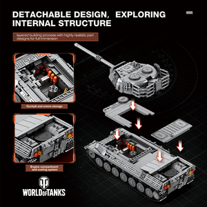 Reobrix 77038 20226 New Main Battle Tank Cold <strong>War</strong> Classic Tank Military Model Toy Gift for Adult 1273pcs Building Blocks Sets - Product Image 4