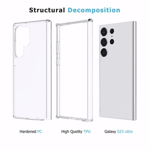 Funda de teléfono móvil 2 en 1 con purpurina transparente, para Samsung <span class=keywords><strong>Galaxy</strong></span> S23, S23, ultra, S23 Plus, venta al por mayor - Product Image 5