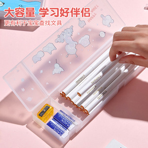 Cute Cartoon Pencil Case Transparent Large Capacity For 12 Pencils School Office Use Digital Printing Slip On Closure - Product Image 3
