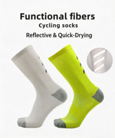 Chaussettes de cyclisme réfléchissantes légères en gros, respirantes et confortables, conception personnalisée OEM ODM pour le cyclisme