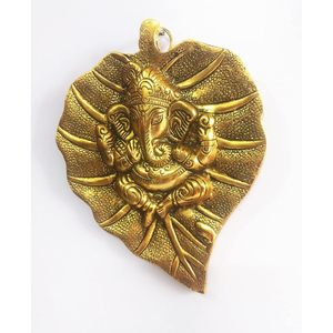 PARIJAT Handicrafts Golden Aluminum Ganesha <b>Leaf</b> <b>Wall</b> Sculpture Hand-Carved Metal Home & Temple <b>Decor</b> - Product Image 5