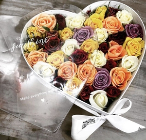 Hình trái tim PVC bao phủ Hộp quà tặng, ba mảnh thiết lập cho đám cưới Hoa sắp xếp, vĩnh cửu Xà phòng hoa hộp, Hộp quà tặng - Product Image 2