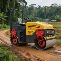Rodillo Compactador Vibratorio de Doble Tambor Hidráulico de Alta Eficiencia de 3 Toneladas, Modelo RBT-JS1200, Motor Kubota, Grado 30%