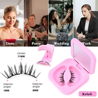 Heart Girl 2025, las Más Nuevas Pestañas Postizas Magnéticas Negras de Alta Gama, Reutilizables, de Aspecto Natural, con 2 Aplicadores Magnéticos, Tira Completa