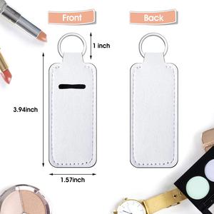 Llavero Porta Lápiz Labial para Sublimación, en Blanco, al por Mayor, Funda de Neopreno con Clip para Lápiz Labial, Soporte de Llavero de Viaje - Product Image 1