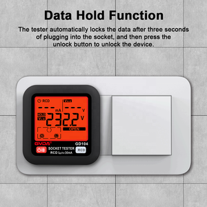 GVDA GD104 presa Tester Pro tensione Test LCD presa presa digitale rilevare EU spina Ground <span class=keywords><strong>Zero</strong></span> linea spina controllo fase polarità - Product Image 4