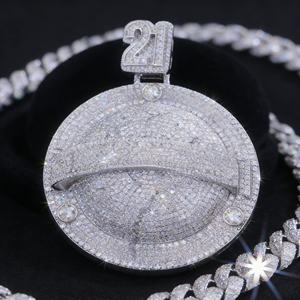 Collier Hip Hop pour Homme, Pendentif Personnalisé Lettre ou Chiffre, en Argent Sterling 925, Diamant Moissanite VVS, avec Initiale, Nom ou Logo - Product Image 6