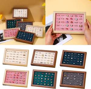 Plateaux de présentation de bijoux en velours de luxe pour bagues et boucles d'oreilles, idéaux pour les présentoirs de bijouteries - Product Image 2