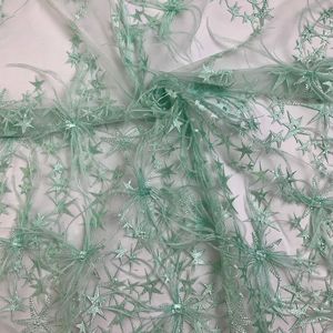 Venta al por mayor verde de la estrella de encaje de <span class=keywords><strong>tul</strong></span> de encaje suizo de cordón de poliéster bordado <span class=keywords><strong>tela</strong></span> de encaje guipur - Product Image 2