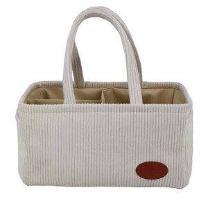 Wholesale Customized New Design Bag Diaper <strong>Caddy</strong> <strong>Baby</strong> Organizer Bag Nursery Storage Basket Nappy Corduroy Fabric Diaper <strong>Caddy</strong> - Product Image 2