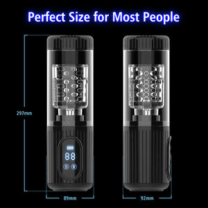 جهاز استمناء ذكري آلي قابل للسحب مع وظائف الدفع والاهتزاز والشفط، ألعاب جنسية للبالغين للرجال مع قاعدة تسخين ومهبل اصطناعي من مادة TPE - Product Image 5