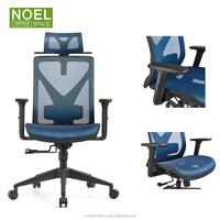 Chaise de bureau moderne avec appuie-tête réglable et dossier en maille, accoudoirs réglables, ensemble table et chaise de bureau, mobilier de bureau