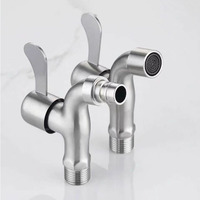 Robinet mural en acier inoxydable 304 de 1/2 pouce pour machine à laver, eau froide uniquement, pour salle de bain et cuisine