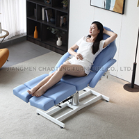 Table de massage multifonctionnelle portable et pliable en cuir synthétique moderne, avec éponge haute densité, réglable, pour spa, salon, maison, en métal