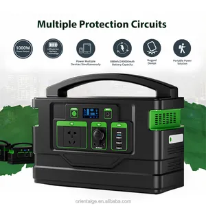 Portable Power Station-Camping Solar Generator With 888Wh Backup Lithium Battery Emergency Power Source For Outdoors Camping