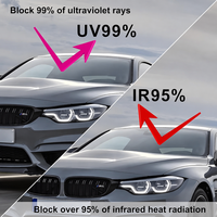 Film teinté pour vitres en céramique nano, 95% de rejet de chaleur IRR, 99% de blocage des UV, sans interférence de signal, sans métal, pour voitures et camions