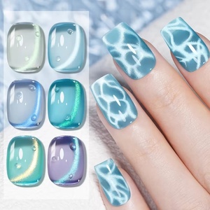 Esmalte de Uñas Magnético Ojo de Gato Aurora Morado Azul, Gel Semipermanente Removible con UV LED para Manicura - Product Image 3