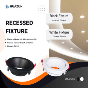 Projecteurs fixes réglables modernes Cadre de Downlight LED rond Luminaire de Spot <span class=keywords><strong>GU10</strong></span> - Product Image 1