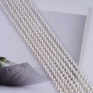 Vente directe d'usine, perles rondes blanches d'eau douce naturelles de 4 à 4,5 mm, forme de pomme de terre, perles en vrac pour collier de bricolage, bijoux en gros - Product Image 5