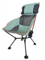 Chaise pliante à dossier haut, portable et empilable, pour l'extérieur