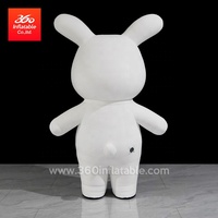 Mascotte gonflable de lapin de dessin animé pour publicité personnalisée, imperméable et durable, taille 2,2 m avec pompe à air électrique