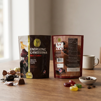 Sachets personnalisés de 150g/250g/500g, petites pochettes thermoscellables, matériau PET/VMPET/PE de qualité alimentaire pour l'emballage de chocolats et de snacks